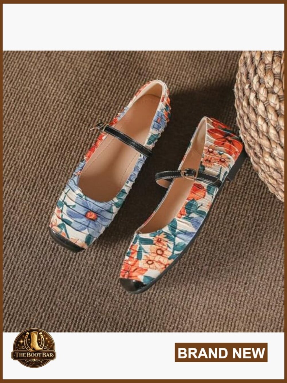 Women's Mary Jane Flats Square Toe Slip On Buckle Flats Comfortable Casual Flat - Picture 4 of 7